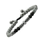 Hematite + Lava Beaded Bracelet