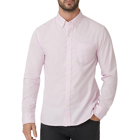 Pink Pencil Stripe Button Down Shirt // Pink (S)