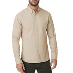 Italian Brushed Khaki Oxford Button Down Shirt // Tan (XL)