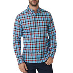 Gavin Checkered Oxford Button Down Shirt // Blue + Red (XL)