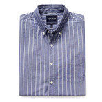 Delafield Stripe Button Down Shirt // Blue + White (S)
