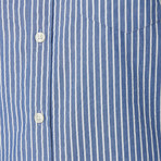 Blue White Jameson Stripe Button Down Shirt // Blue + White (L)
