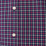 Newbury Tattersall Button Down Shirt // Blue + Red (M)