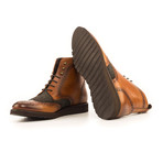 Military Brogue Boot // Cognac + Gray Herringbone (US: 7)
