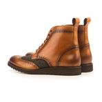 Military Brogue Boot // Cognac + Gray Herringbone (US: 7)