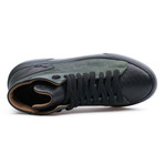 High Top Sneaker // Dark Green + Black (Euro: 43)