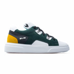 Low Top Sneaker // White + Green + Yellow (Euro: 43)