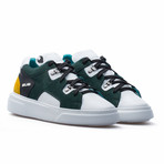 Low Top Sneaker // White + Green + Yellow (Euro: 39)