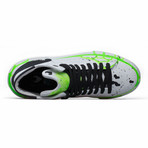 High Top Sneaker // White + Black + Green Neon (Euro: 40)