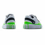 Low Top Sneaker // White + Black + Green Neon (Euro: 45)