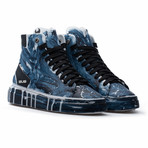 High Top Sneaker // Dark Blue + White (Euro: 45)