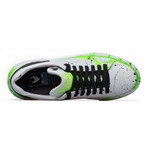 Low Top Sneaker // White + Black + Green Neon (Euro: 45)