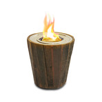 Anywhere Fireplace Montauk // Indoor/Outdoor Teak Fire Bowl + 12-Pack SunJel Fuel