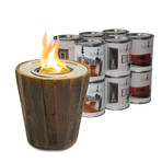 Anywhere Fireplace Montauk // Indoor/Outdoor Teak Fire Bowl + 12-Pack SunJel Fuel