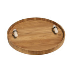 Southampton Teak Tray + Quartz Handles