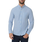 Blue Harrison Stripe Button Down Shirt // Blue (L)