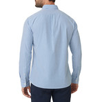 Blue Harrison Stripe Button Down Shirt // Blue (XL)