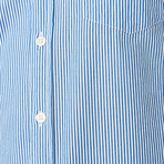 Blue Harrison Stripe Button Down Shirt // Blue (XL)