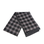 Jordan Checkered Dress Scarf // Black + Brown Checkered