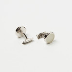 Pearly White Round Palladium Cufflinks