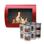 Anywhere Fireplace Chelsea // Indoor Wall Mount Fireplace +  6-Pack SmartFuel (Red)
