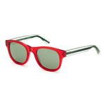 Unisex Core GG0003S-004 Sunglasses // Transparent Red + Green