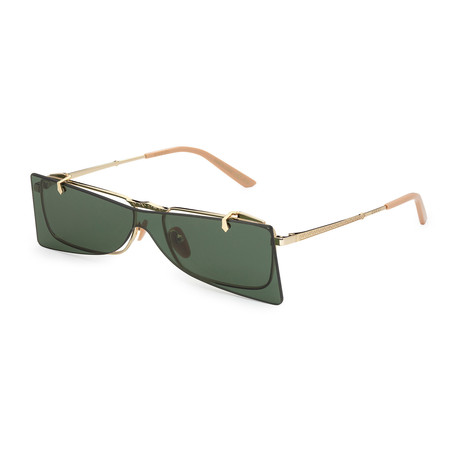 Women's GG0363S-001 Sunglasses // Gold + Green