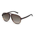 Men's GG0423S-009 Sunglasses // Dark Havana + Brown Gradient