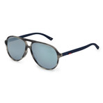 Men's GG0423SA-003 Sunglasses // Gray + Blue