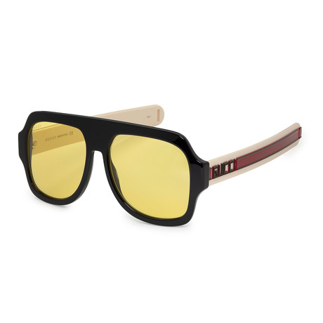 Unisex GG0255S-002 Sunglasses // Black + Yellow