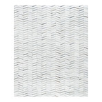 HandLoomed Cowhide Sari Silk Area Rug // Zig Zag // 5'0" x 8'0"