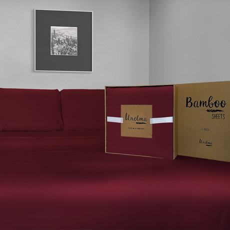 100% Organic Bamboo Bedsheets // Burgundy (Twin)