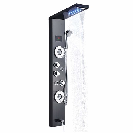 LED Temperature Display Shower Panel + Hand Shower