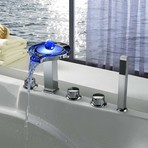 Bathtub Shower Faucet + Hand Shower // Waterfall LED