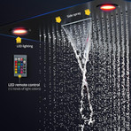 5 Function Shower Head + Rainfall Shower System // LED
