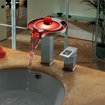 Round Bathroom Sink Faucet // LED Waterfall