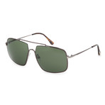 Men's FT0585-12N Sunglasses // Shiny Dark Ruthenium + Green