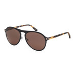 Men's FT0525-01E Sunglasses // Shiny Black + Brown