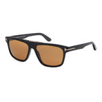 Men's FT0628-01E Sunglasses // Shiny Black + Brown