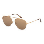 Men's FT0667-30G Sunglasses // Shiny Yellow Gold + Brown Mirror