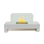 Anywhere Fireplace Gramercy // Indoor/Outdoor Fireplace + 6-Pack SmartFuel (White)