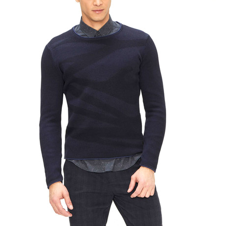 Daniel O Collar Sweater // Navy (S)