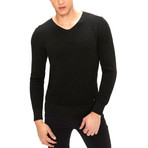 Dante V Collar Sweater // Black (XL)