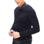 Daniel O Collar Sweater // Navy (S)