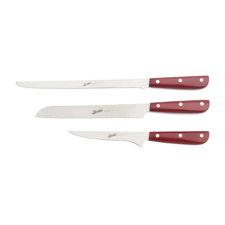 Synthesis // Set of 3 Prosciutto Knives // Red