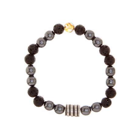 Dell Arte // Onyx + Hematite Silver Charm Bracelet // Black + Silver