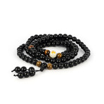 Jean Claude Jewelry // Handmade Buddha Beaded Bracelet // Black + Brown