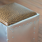 Aeromen Ottoman // Aluminum + Limited Edition Faux Alligator Print