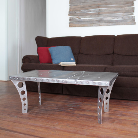 Jetset Coffee Table // Brushed Finish Aluminum