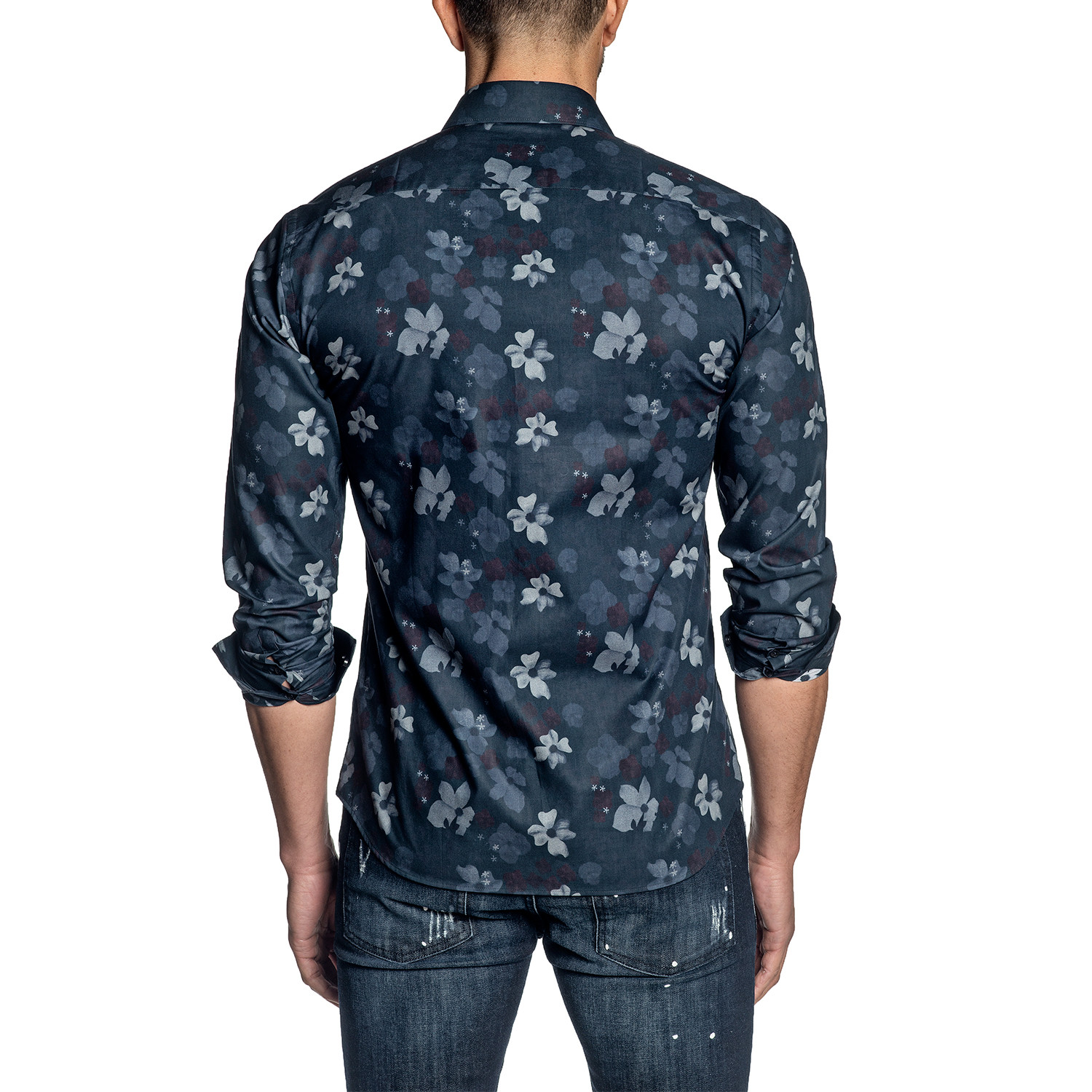Floral Long Sleeve Shirt // Navy (S) - Jared Lang - Touch of Modern